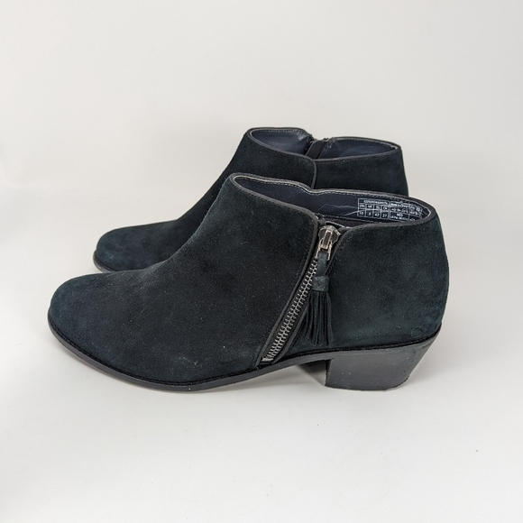 Vionic Serena Black Suede Ankle Boots Orthaheel Booties Wms Sz 10‎ - Picture 8 of 9